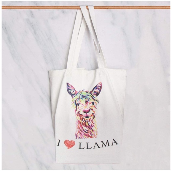 🆕 “I LOVE LLAMA” Tote Bag🦙 - Picture 3 of 5